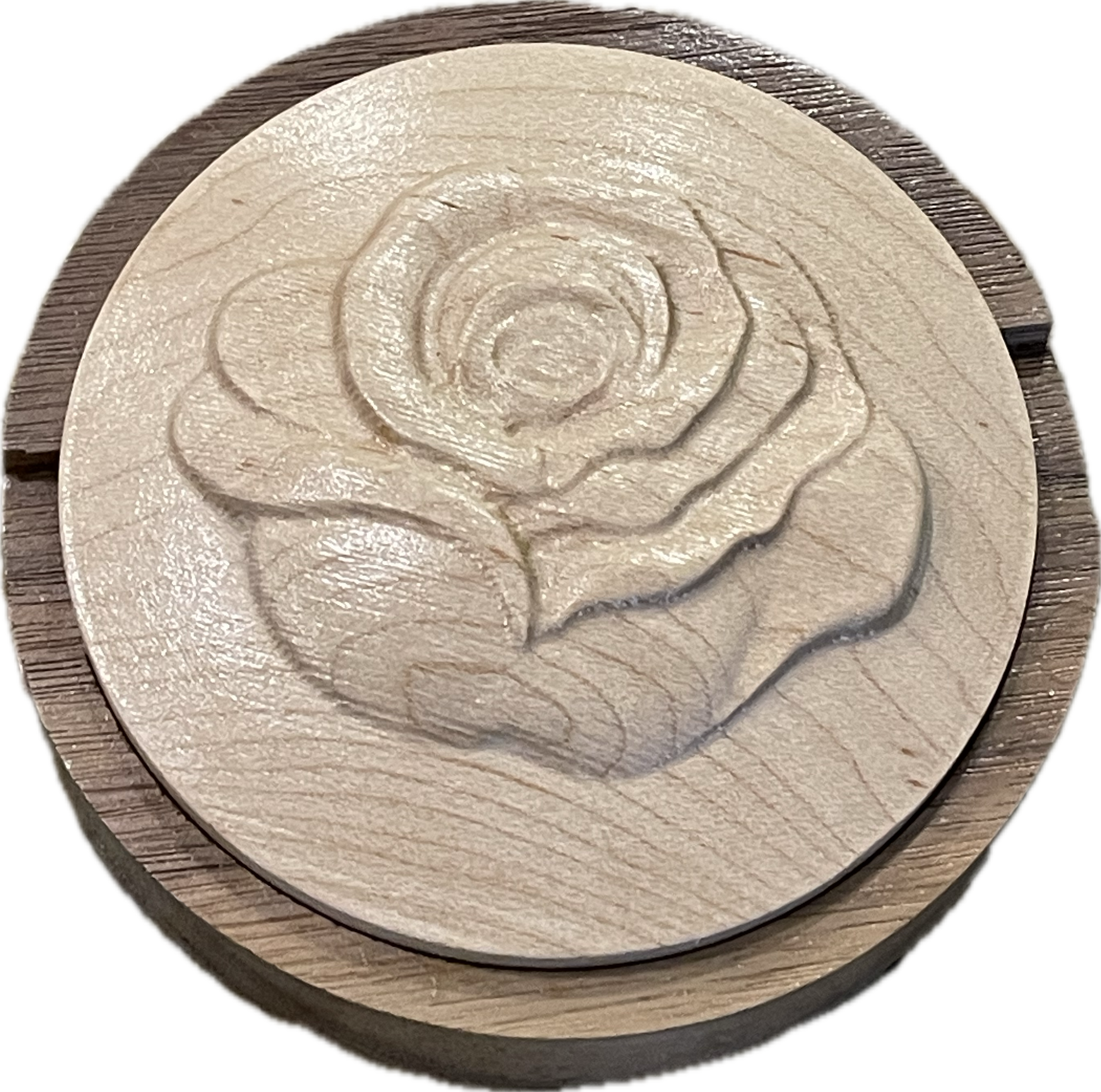 Round Keepsake Box with Rose Top